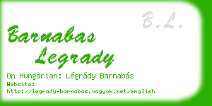 barnabas legrady business card
