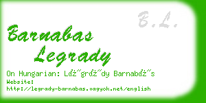 barnabas legrady business card